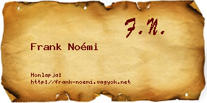 Frank Noémi névjegykártya